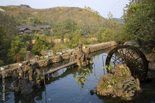 Pond. Village, Countryside, Guizhou, China