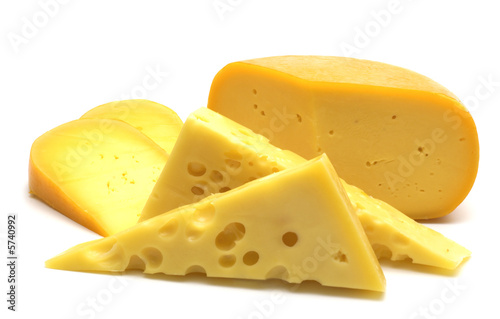 cheese  on white background 