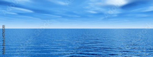 Beautiful sea and clouds sky - digital artwork