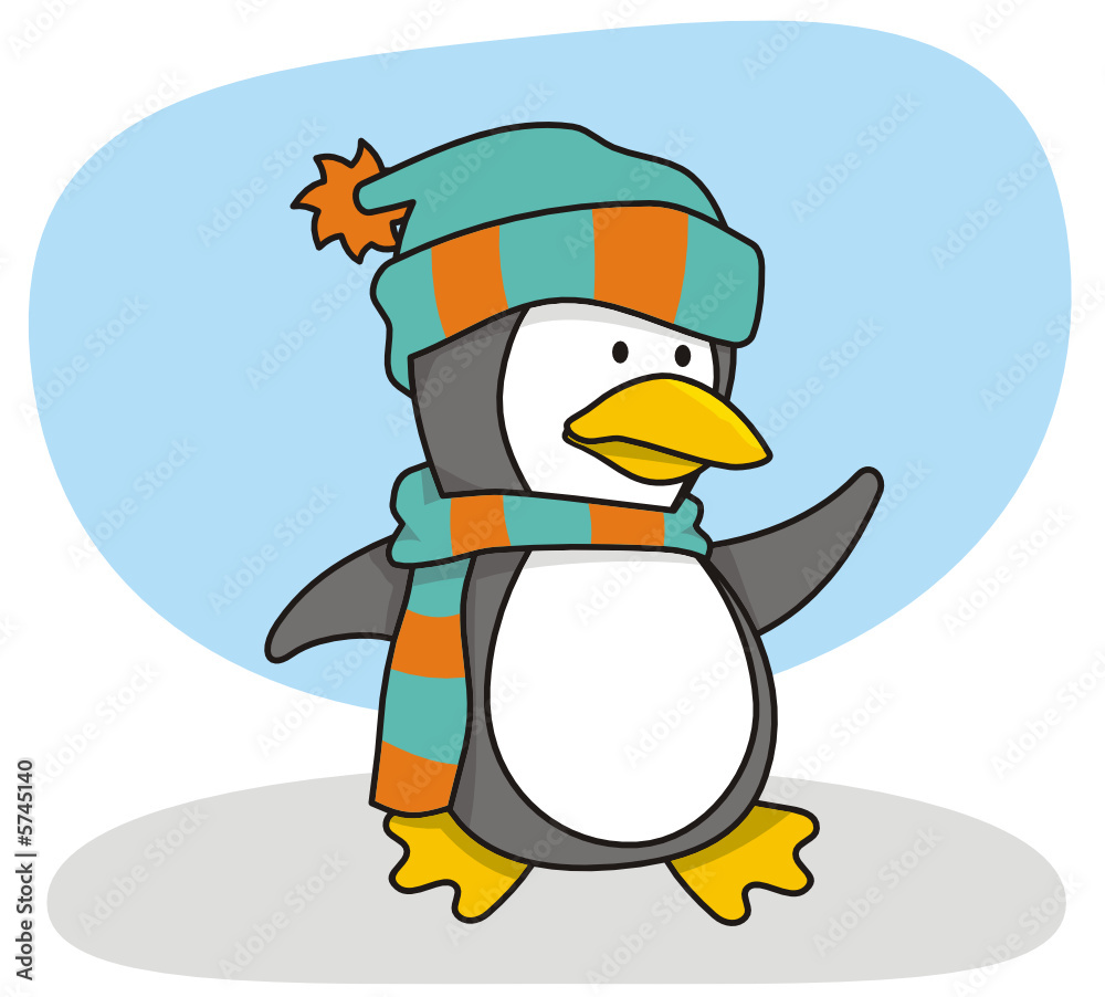 Obraz premium Vector cartoon of little penguin