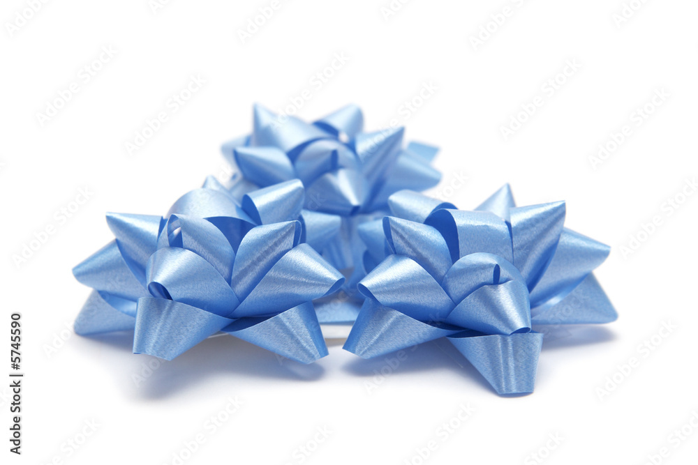 Plenty of colorful bows on a white background