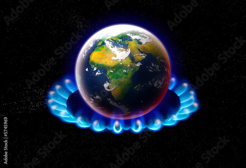 Fototapeta Naklejka Na Ścianę i Meble -  planeth earth in space global warming concept