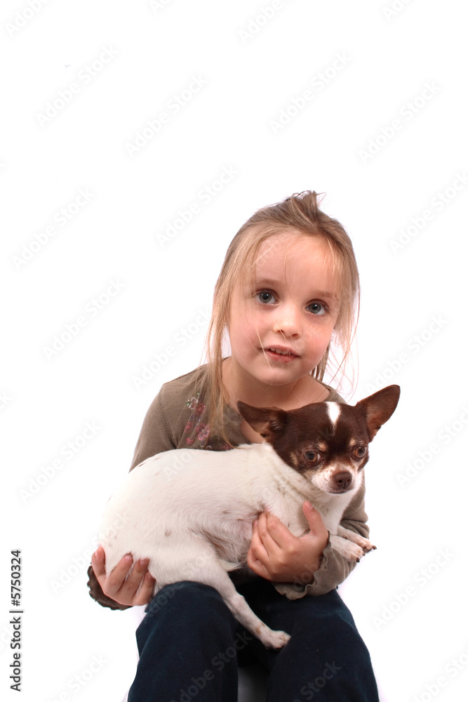 girl and chihuahua