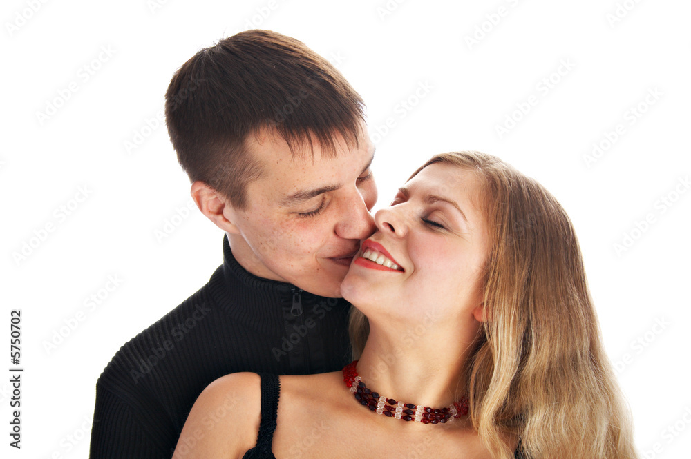 tenderness loving couple isolated on white background tenderness loving couple isolated on white background