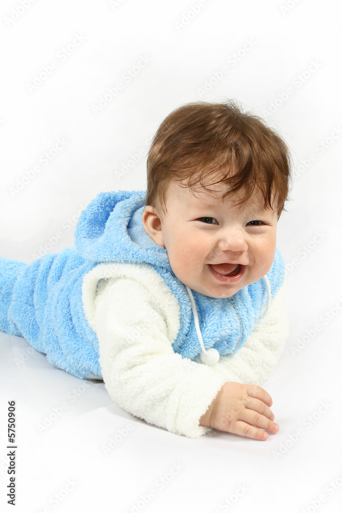 Small happy child the white background. Small happy child the white background.