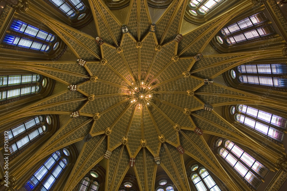 Obraz premium parlement, intérieur plafond, budapest