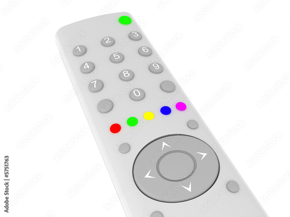 3d illustration of tv control closeup