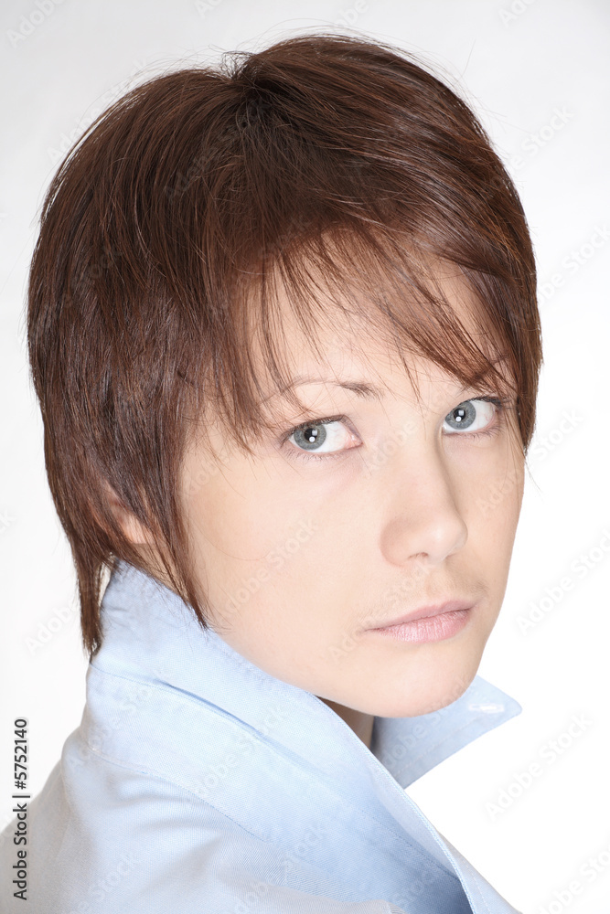 young woman with trendy hairstyle young woman with trendy hairstyle