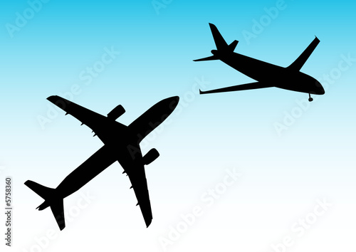 illustration of two planes