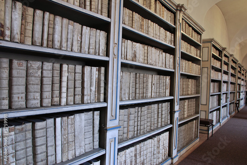 Old monastery library full of ancient medical books