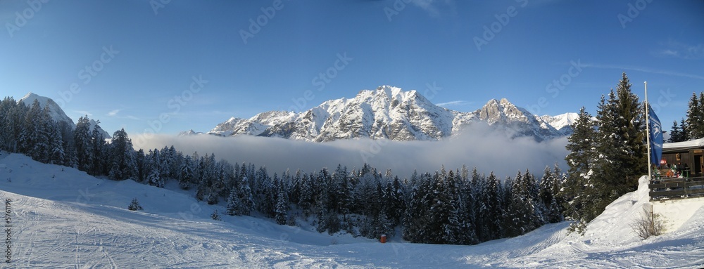 Fototapeta premium Panorama Katzenkopf, Seefeld, Leutasch, Tirol