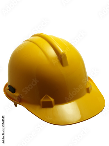 Yellow safety helmet isolated on white