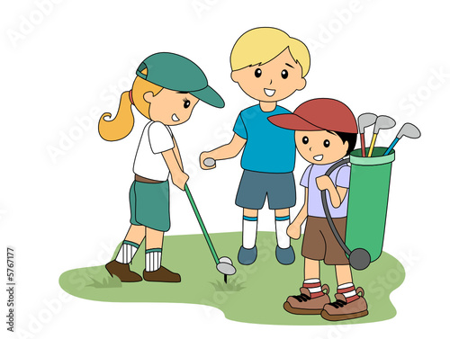 Children Playing Golf