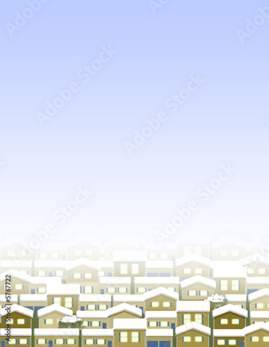Many Houses background stationary. Snow1