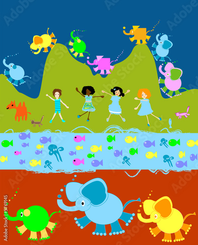 children playing, kids worl...