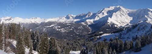 panoramique sommets du mont blanc