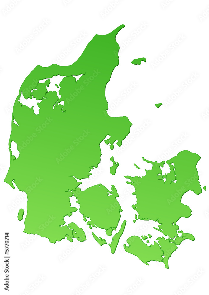Carte du Danemark verte
