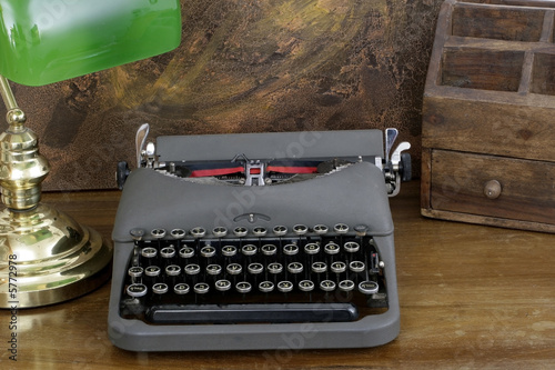 Old retro typewriter with Hebrew lettering