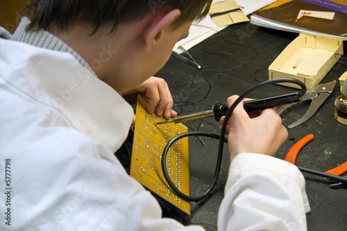 At the laboratory