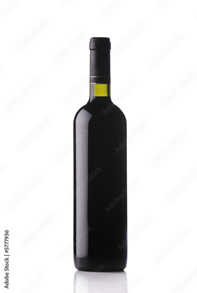 Wine bottle isolated against white background Wine bottle isolated against white background