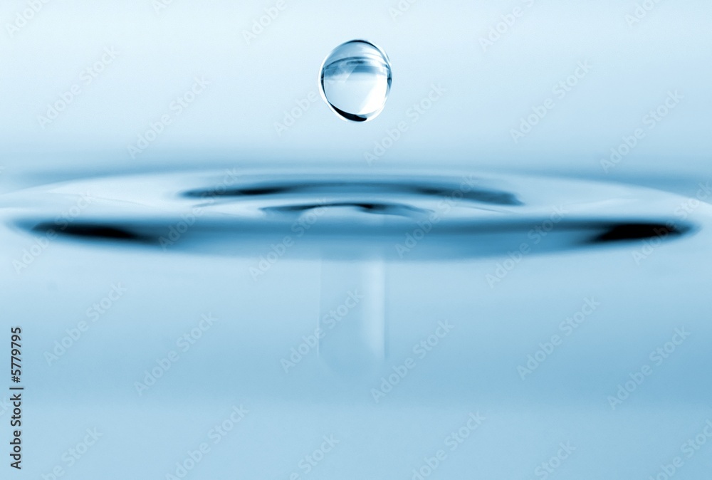 isolated water drop with rippling water isolated water drop with rippling water