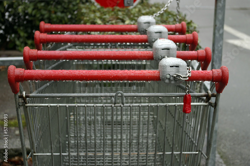 caddies sous la pluie