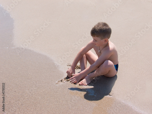 Quadro su tela The boy ashore