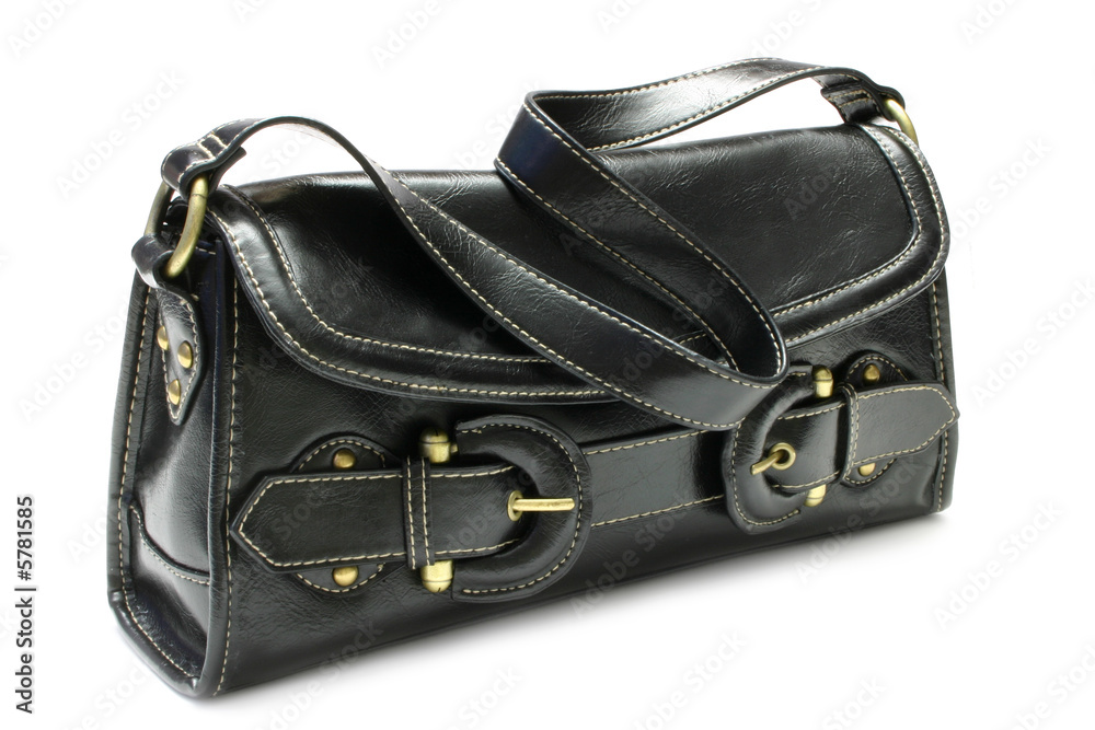Naklejka premium Black Leather Handbag