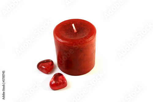 Red Candle and Hearts
