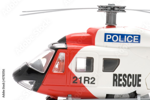 object on white - toy model helicopter