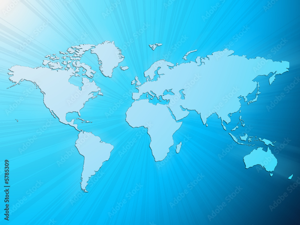 Obraz premium Lightblue Globe World Map