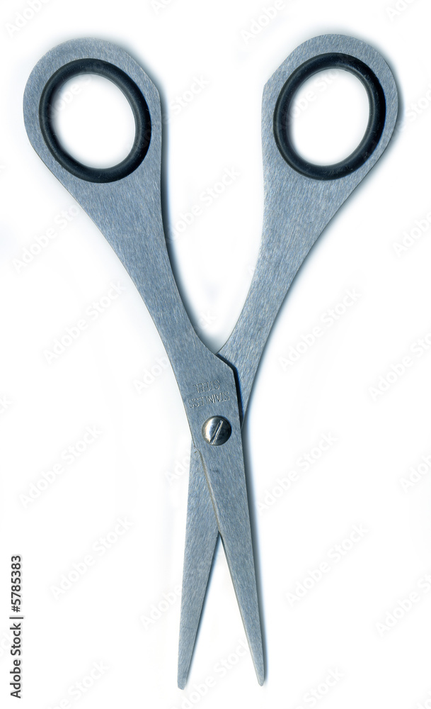 Stainless Steel Scissors Against a White Background Stainless Steel Scissors Against a White Background