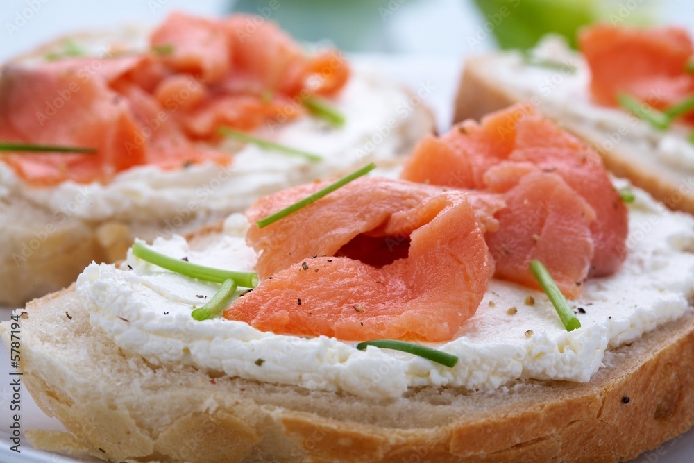 Smoked salmon with cream cheese Smoked salmon with cream cheese