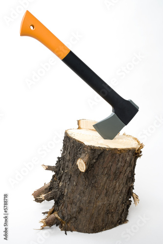 axe in a log