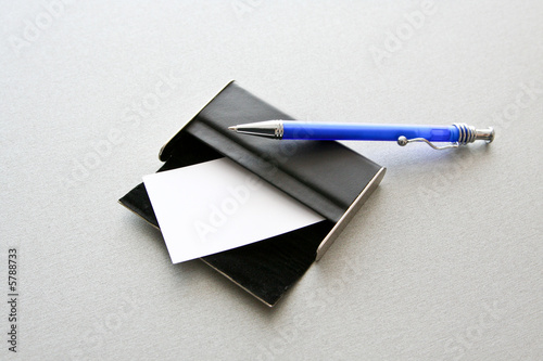 Photos Pen laying on a case for cards