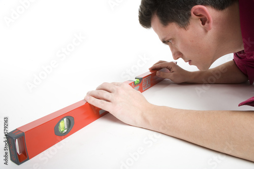 a guy aligning something