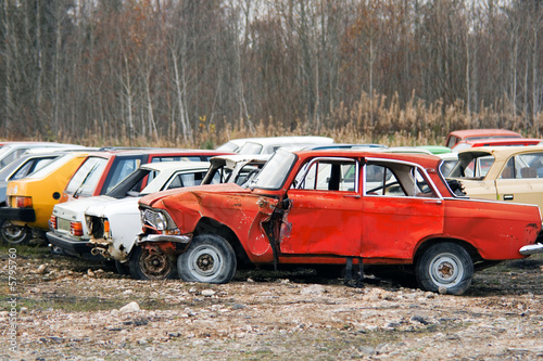 The old broken cars