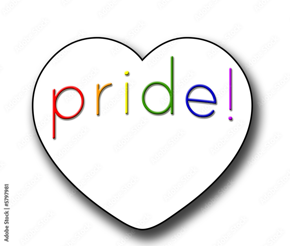 A love heart with Rainbow pride and blank space