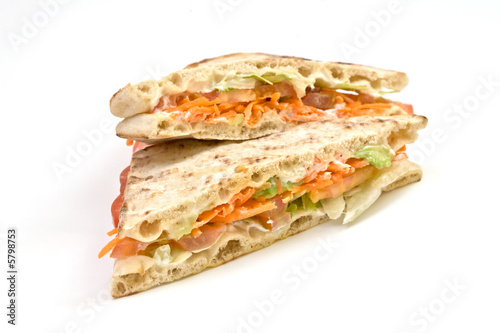 healthy vegetables  sandwich on white background