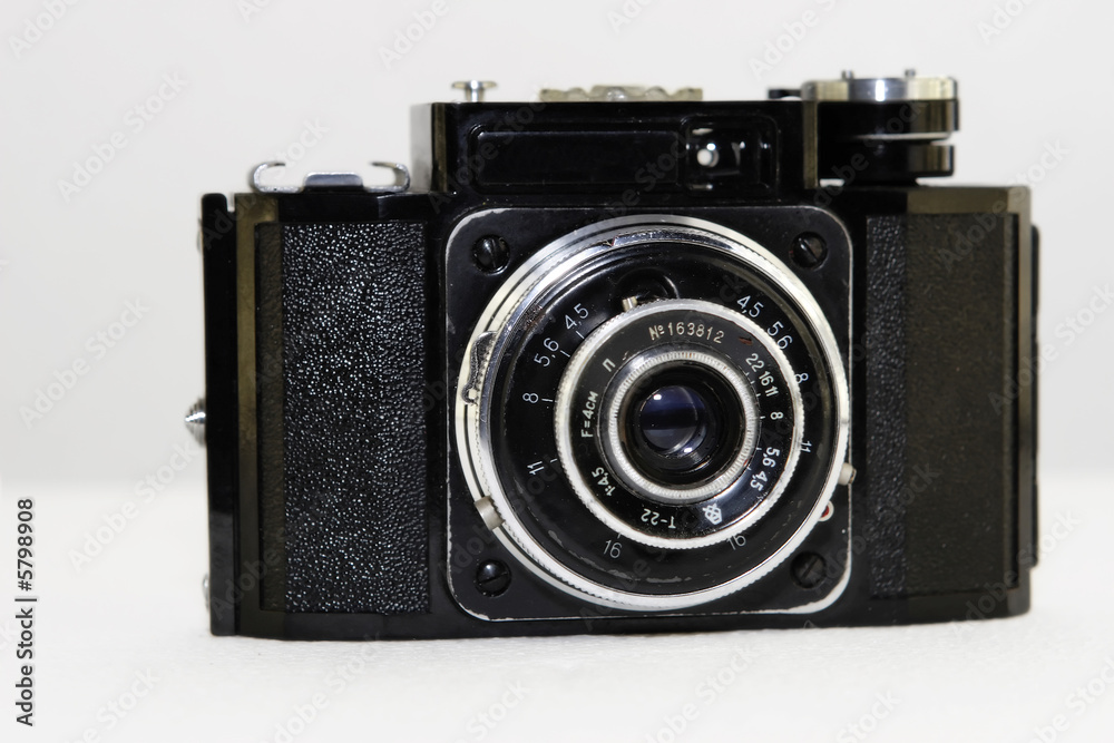 black retro photocamera
