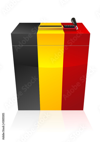 Urne d'élection belge (reflet)