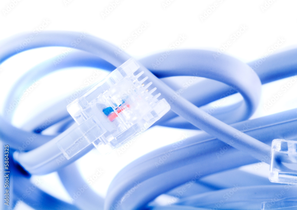 Computer cable. Isolation on white