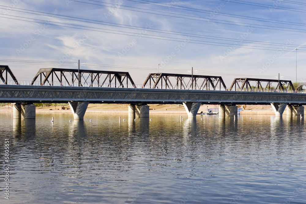 Rail Road Bridge over Salt River (Tempe Lake), Arizona