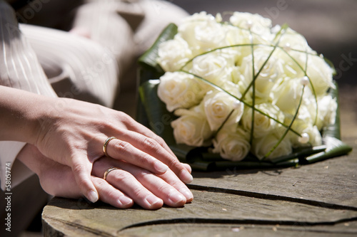bouquet and hands