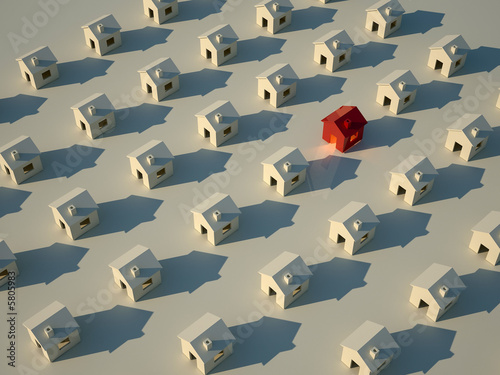 Small houses in rows