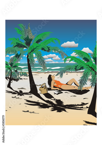 Mujer en playa