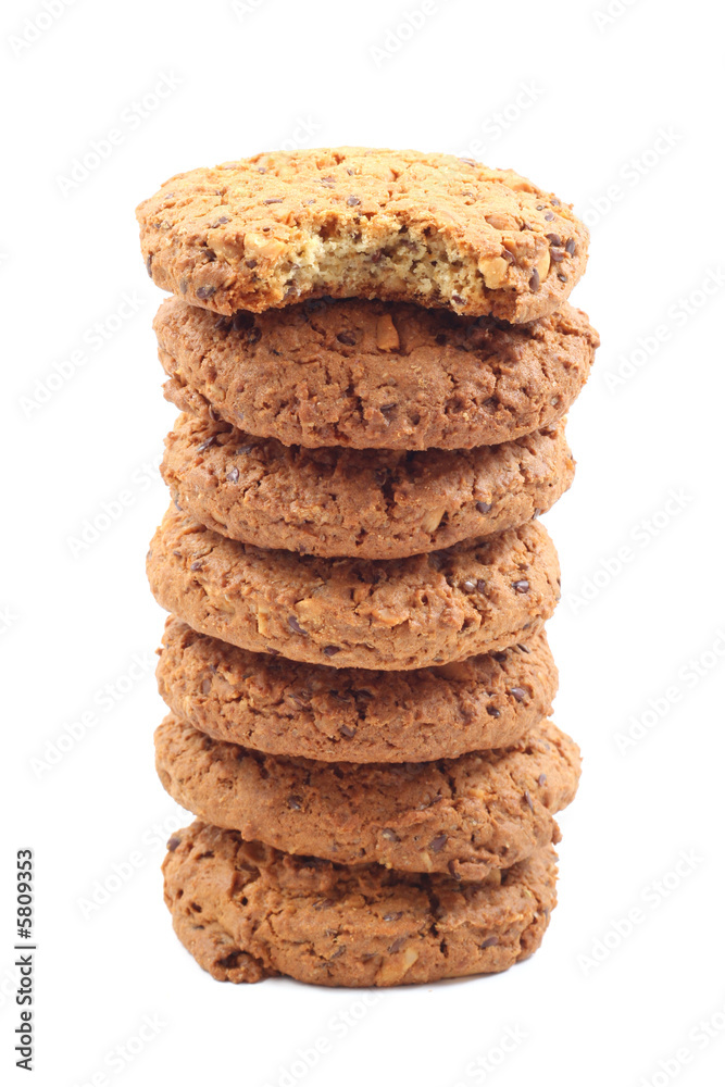 stack of chocolate chip cookies isolated on white stack of chocolate chip cookies isolated on white