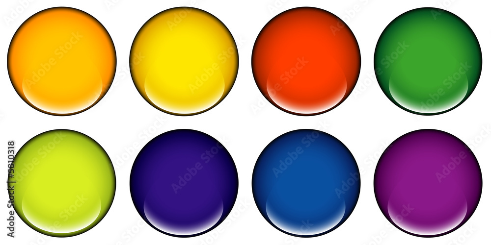 round web buttons with different shiny colors. round web buttons with different shiny colors.