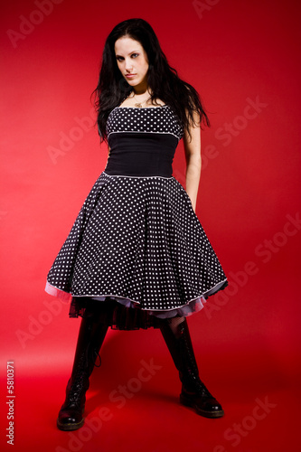 girl in black dress
