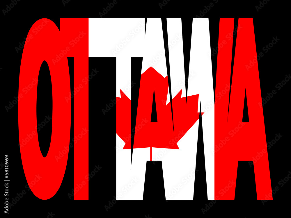 Fototapeta premium Ottawa with Canadian flag